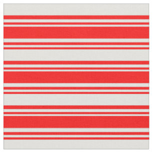 Red & Light Cyan Striped Pattern Fabric