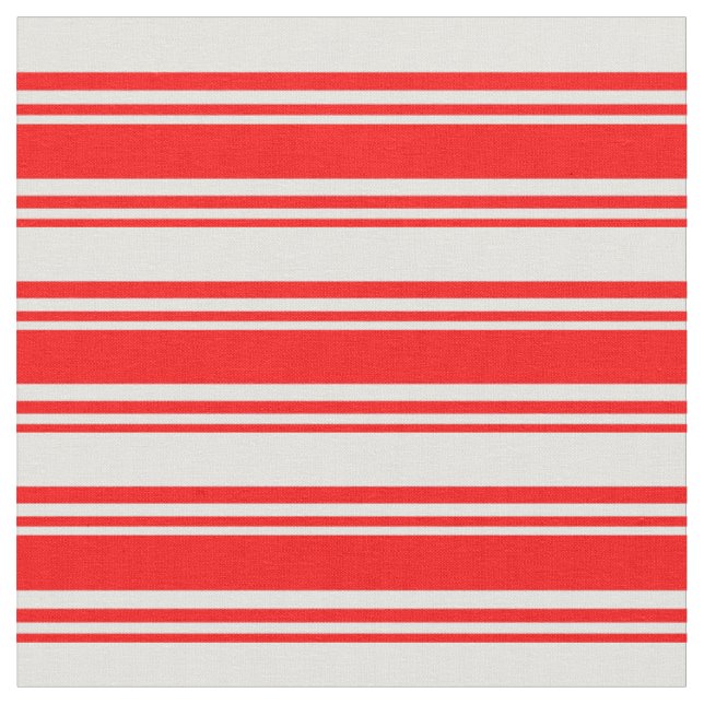 Red & Light Cyan Striped Pattern Fabric (Close Up)