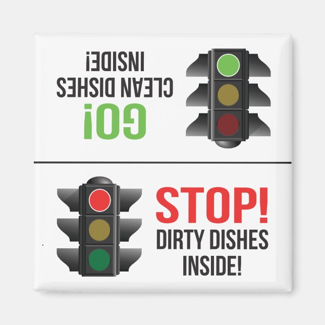 Red Light Green Light Dishwasher Magnet (Front)