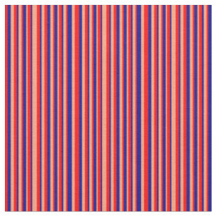 Red, Light Salmon, and Dark Blue Stripes Fabric