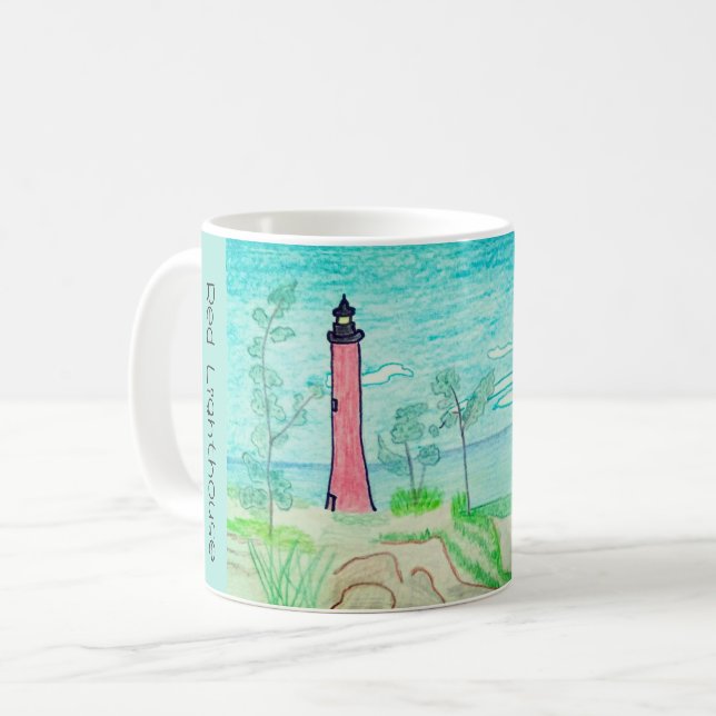 Red Lighthouse  Coffee Mug (Front Left)