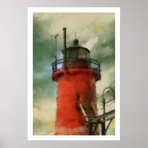 Red Lighthouse Poster