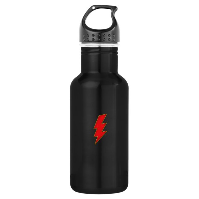 red lightning bolt 532 ml water bottle (Front)