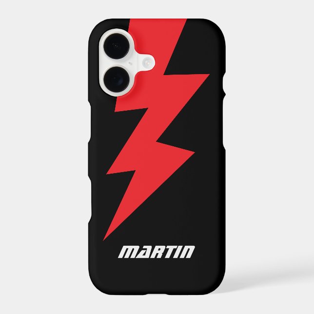 Red lightning bolt flash logo personalized (Back)