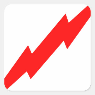 Red Lightning Square Sticker