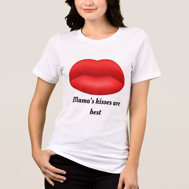 Red like mamas love Tri-Blend shirt (Front)
