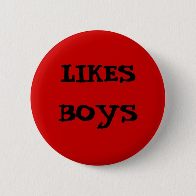 RED LIKES BOYS BUTTON (Front)