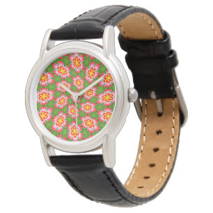 Red Lilies Pattern Watch