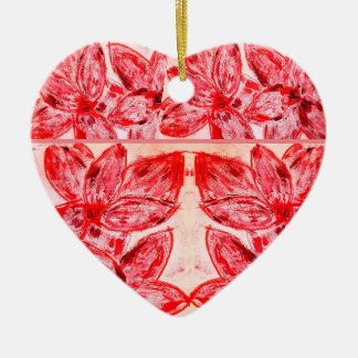 Red Lilium Ceramic Tree Decoration