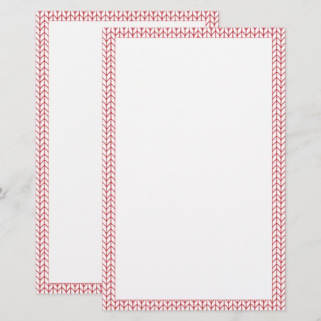 RED LINE KNIT 5.5x8.5 Stationery (Front/Back)