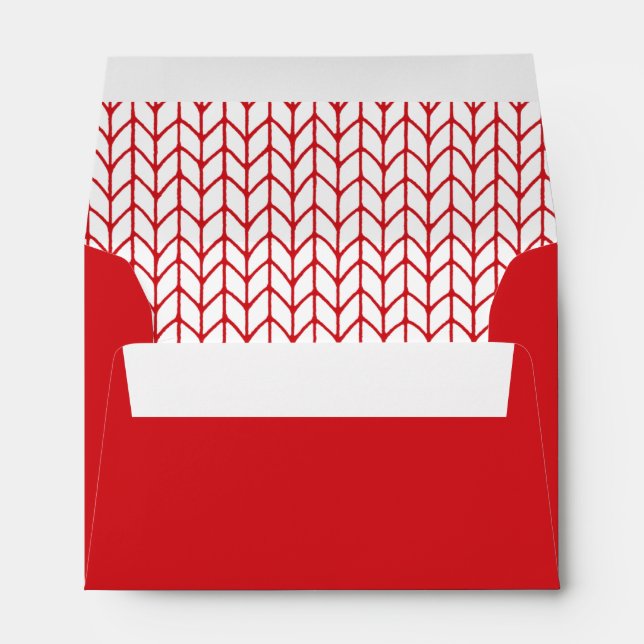 RED LINE KNIT A6 Envelope (4x6 cards) / Red (Back (Bottom))