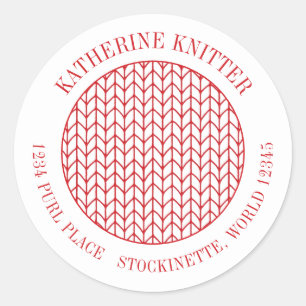 RED LINE KNIT Small Round Address Seals