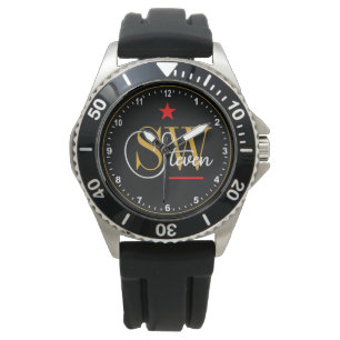 Red Line - Monogrammed Name & Modern Signature Watch