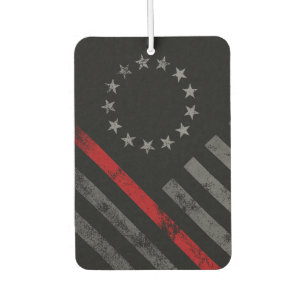 Red Line Vintage American Flag Car Air Freshener
