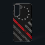 Red Line Vintage Betsy Ross American Flag Samsung Galaxy Case<br><div class="desc">Show Your Support for Our First Responders! Police,  Fire And Rescue,  and EMT Available!</div>