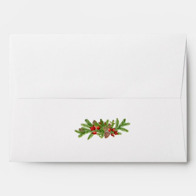 Red Lined Christmas Envelope (Back (Top Flap))