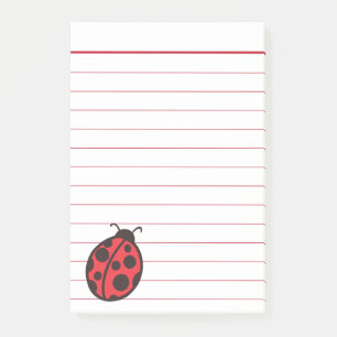 Red Lined Ladybug Post It Notes
