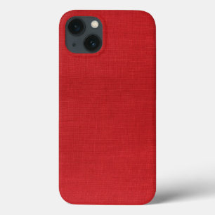 Red Linen Texture Photo iPhone 13 Case