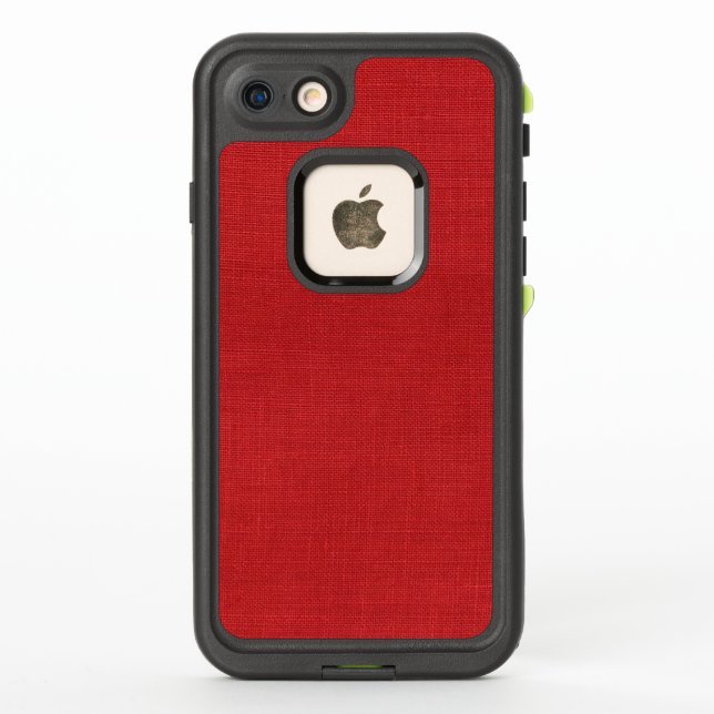Red Linen Threads Texture Photo LifeProof iPhone Case (Back)