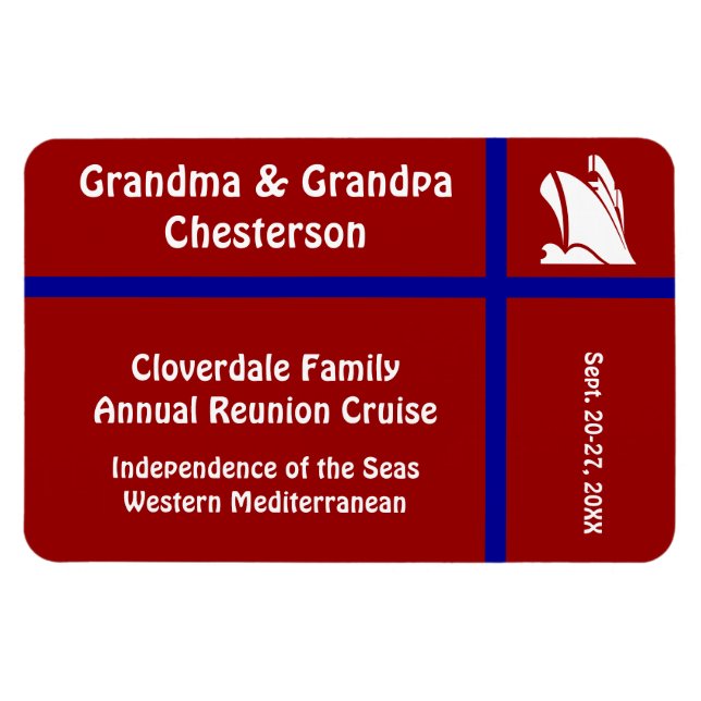 Red Liner Ship Cabin Door Marker Magnet (Horizontal)