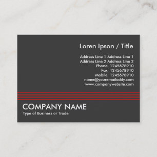 Red Lines - Dark Grey Business Card