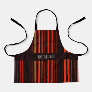 Red lines vertical different shade Minimal Pattern Apron