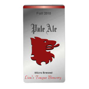 Red Lion Head Home brewed beer Labels