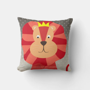 Red Lion on Ombre Dots Throw Pillow