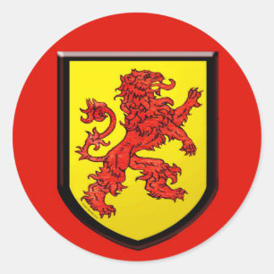 Red Lion Yellow Shield Classic Round Sticker