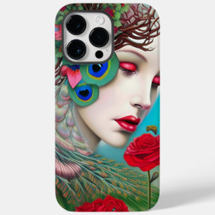 Red Lips and Roses Peacock Abstract   Case-Mate iPhone 14 Pro Max Case