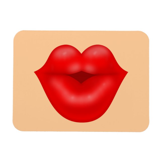 Red lips big kiss magnet (Horizontal)