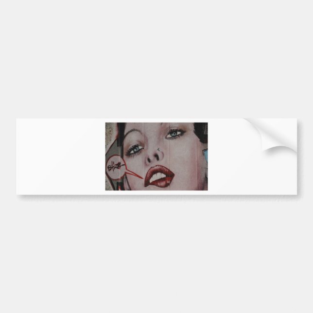 Red lips bumper sticker (Front)