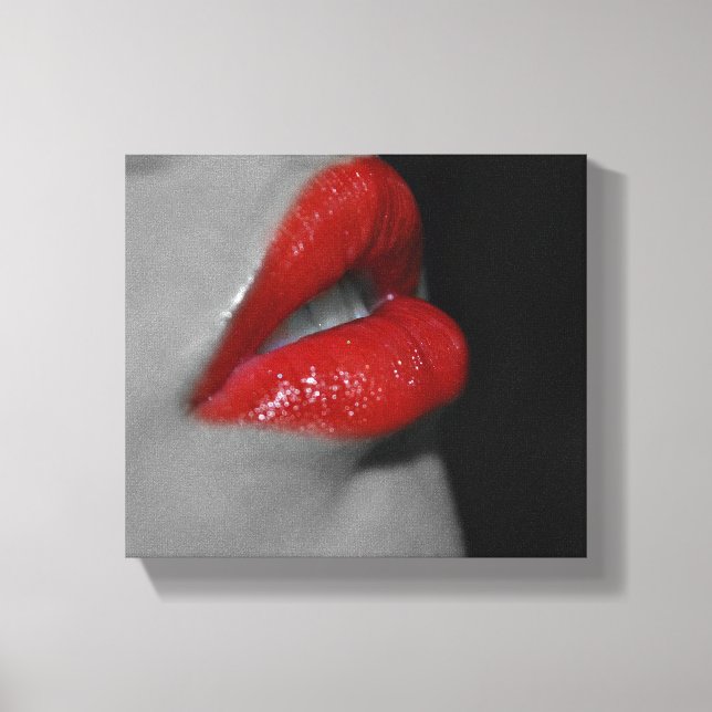 Red Lips Canvas Print (Front)