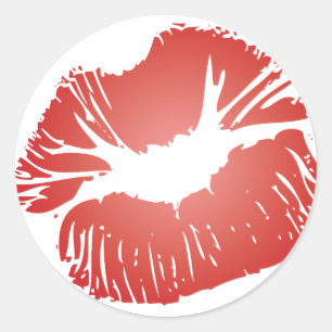 Red Lips Classic Round Sticker