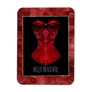 Red Lips Corset Magnet