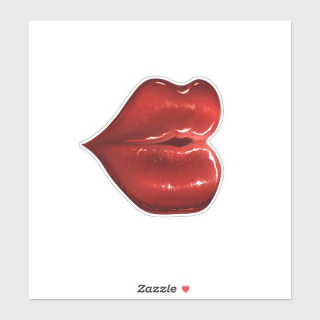 Red lips Custom-Cut Vinyl Sticker Kiss (Sheet)