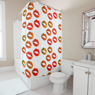 Red Lips Custom Shower Curtain