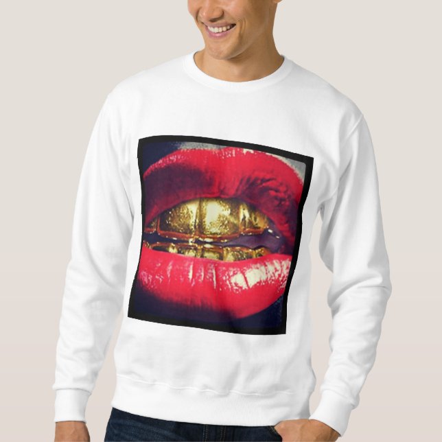 red lips gold lips sweatshirt (Front)
