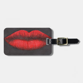 Red Lips Graphic Luggage Tag