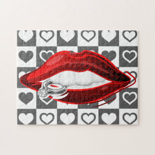 Red Lips & Hearts - Jigsaw Puzzle