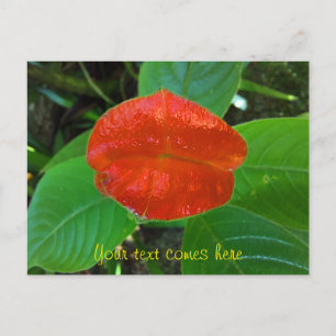 red lips holiday postcard