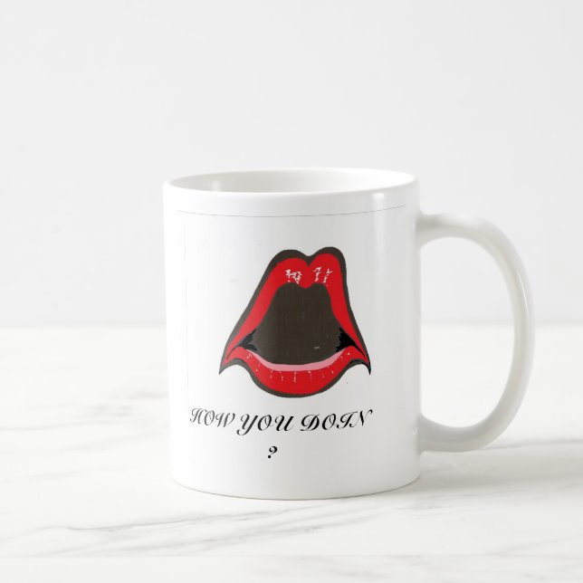 red lips, HOW YOU DOIN ? Coffee Mug (Right)