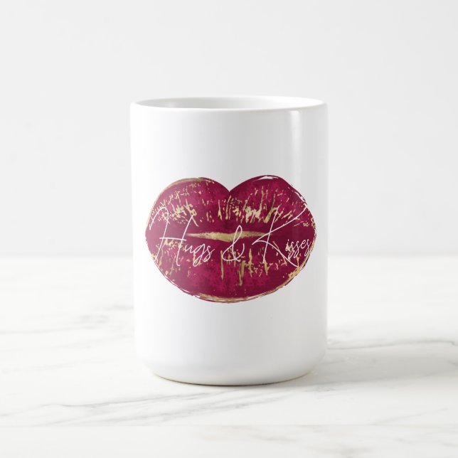 Red Lips Kiss  Coffee Mug (Center)