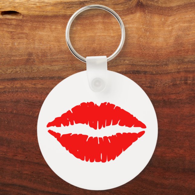 RED LIPS KISS KEYCHAIN (Front)
