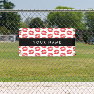 Red Lips, Kiss, Lipstick, Your Name, Personalise Banner