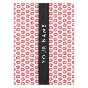 Red Lips, Kiss, Lipstick, Your Name, Personalise Tablecloth