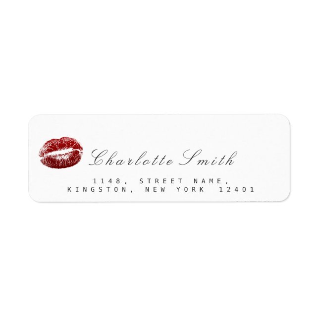 Red Lips Kiss Makeup White  RSVP (Front)