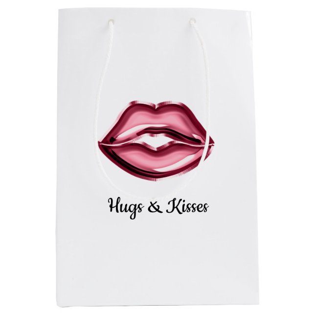 Red Lips Kiss  Medium Gift Bag (Front)
