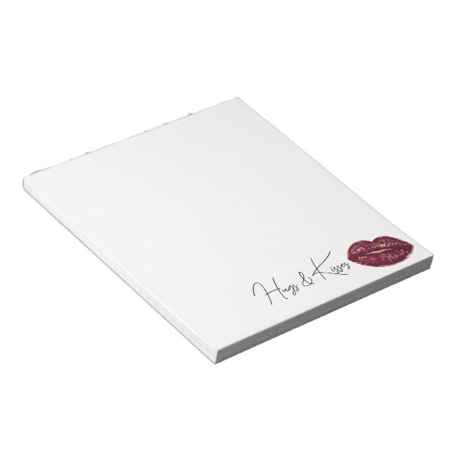 Red Lips Kiss Notepad (Angled)