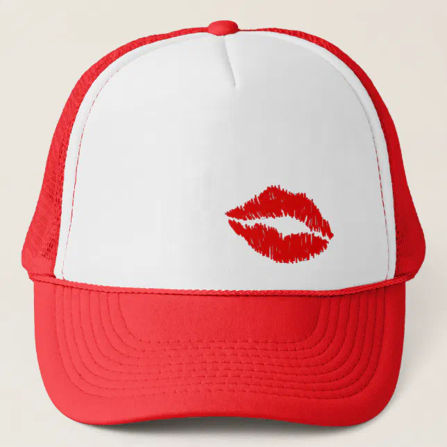 Red Lips Kiss Trucker Hat | Zazzle.co.nz